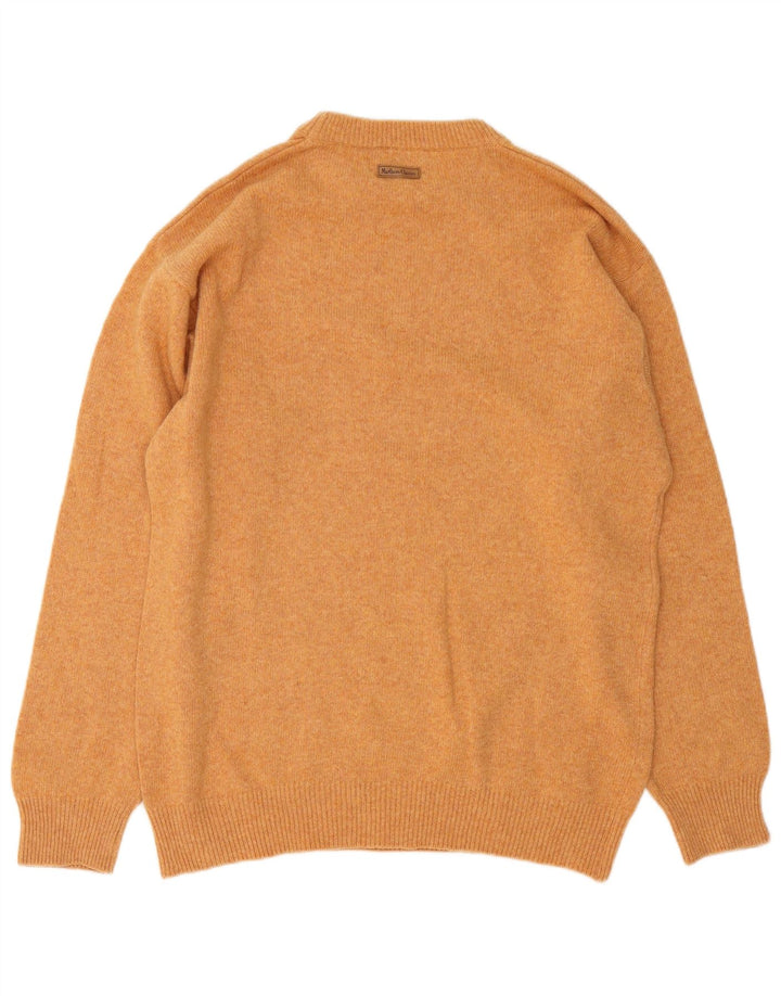 Pulover Marlboro Classics pentru bărbați cu decolteu rotund mare portocaliu