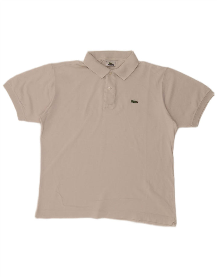 Tricou polo Lacoste pentru bărbați, mărimea 4, bumbac alb mediu