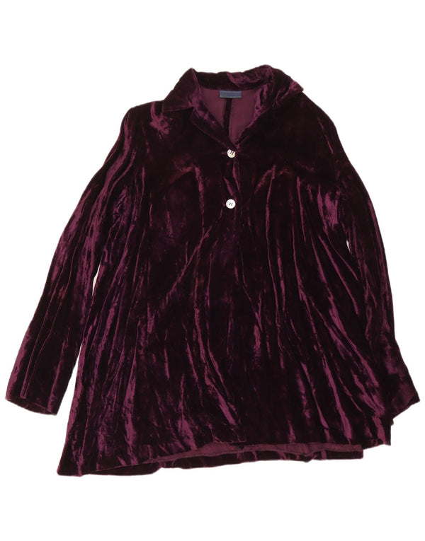 Rochie tunică din catifea cu mânecă lungă pentru femei UK 12 Violet mediu