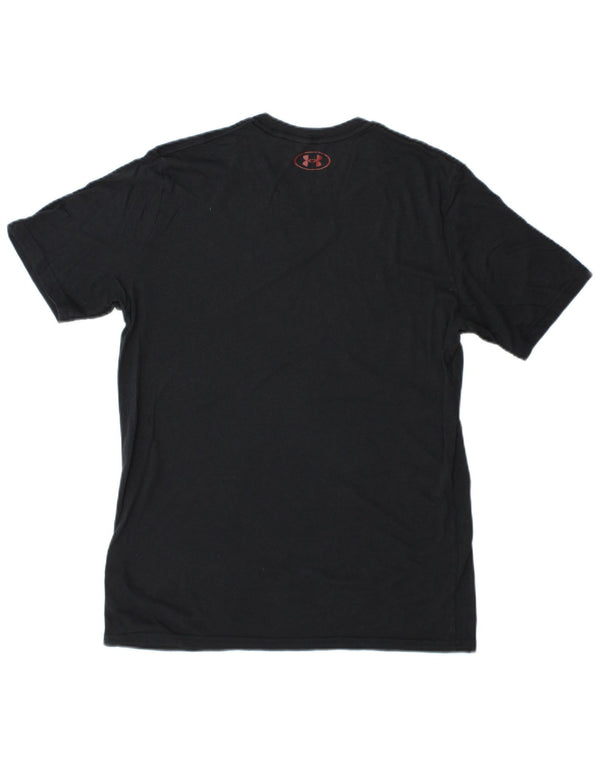 Tricou grafic Under Armour pentru bărbați Heat Gear Top mediu din bumbac bleumarin