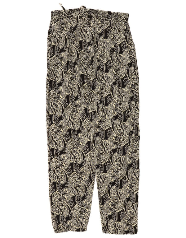 Pantaloni vintage pentru femei, cu talie înaltă, slăbiți, XL W36 L29 Bej Paisley