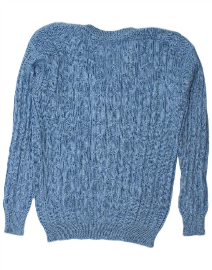 Pulover vintage pentru bărbați cu decolteu în V, XL, albastru