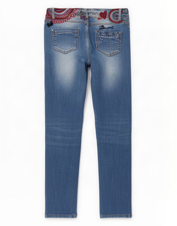 Blugi Desigual pentru femei Graphic Slim W30 L27 Poliester albastru