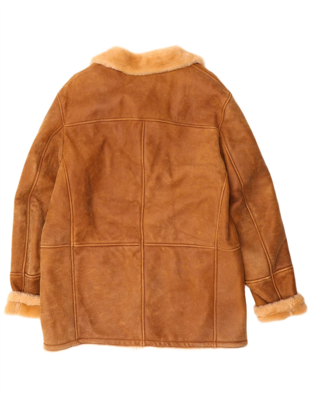 Jachetă vintage pentru bărbați din shearling UK 40 mare maro