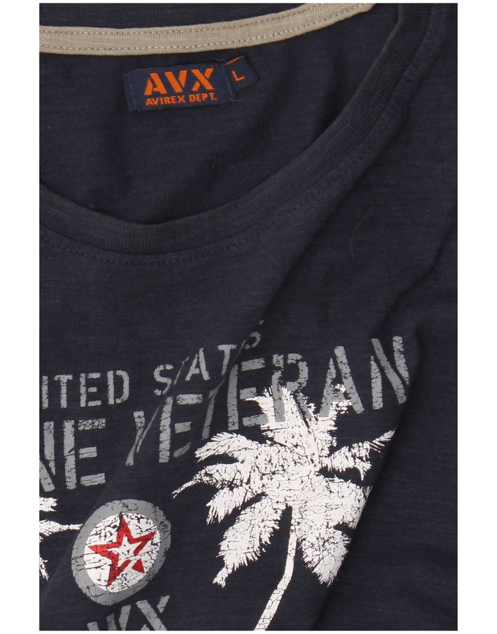 Avirex tricou grafic pentru bărbați Top mare bleumarin