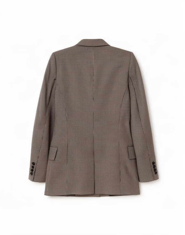 Jachetă Blazer pentru femei la dublu piept Zara UK 6 XS Negru Gingham