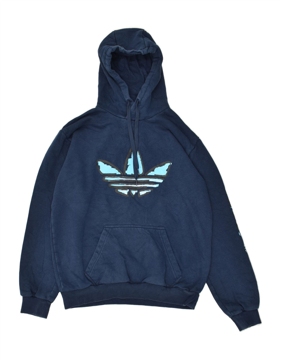 Pulover cu glugă grafic ADIDAS pentru bărbați, poliester bleumarin mediu