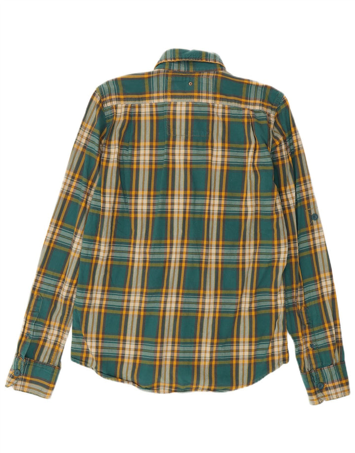 Cămașă de flanel pentru bărbați Superdry, bumbac cu carouri verzi mari