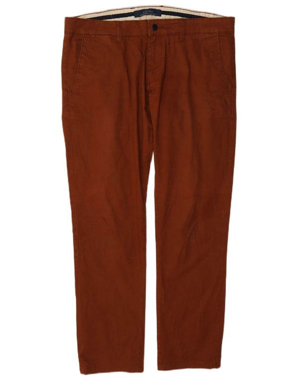 Pantaloni chino drepți pentru bărbați Zara EU 44 Mari L34 L31 Bumbac maro