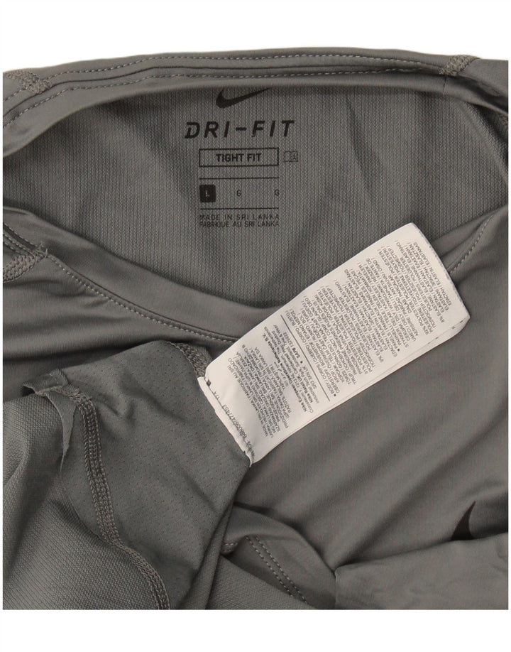 Tricou cu mânecă lungă pentru bărbați Nike Tight Fit, gri poliester
