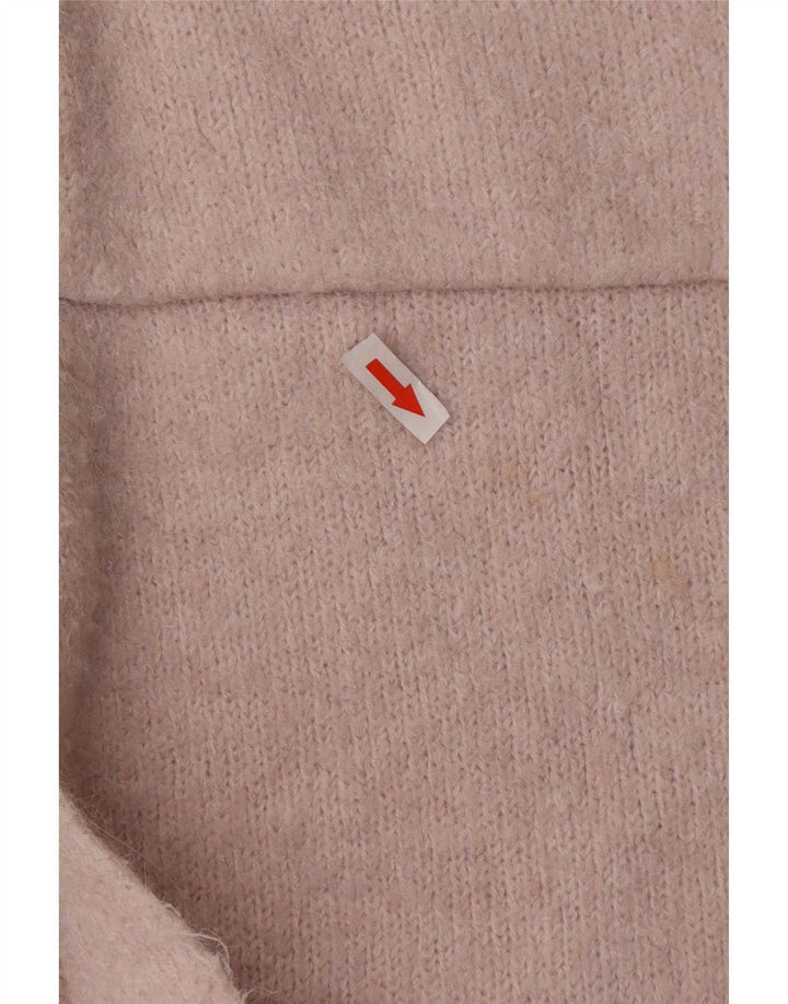 Pulover cardigan supradimensionat pentru femei Zara UK 10 Poliester roz mic