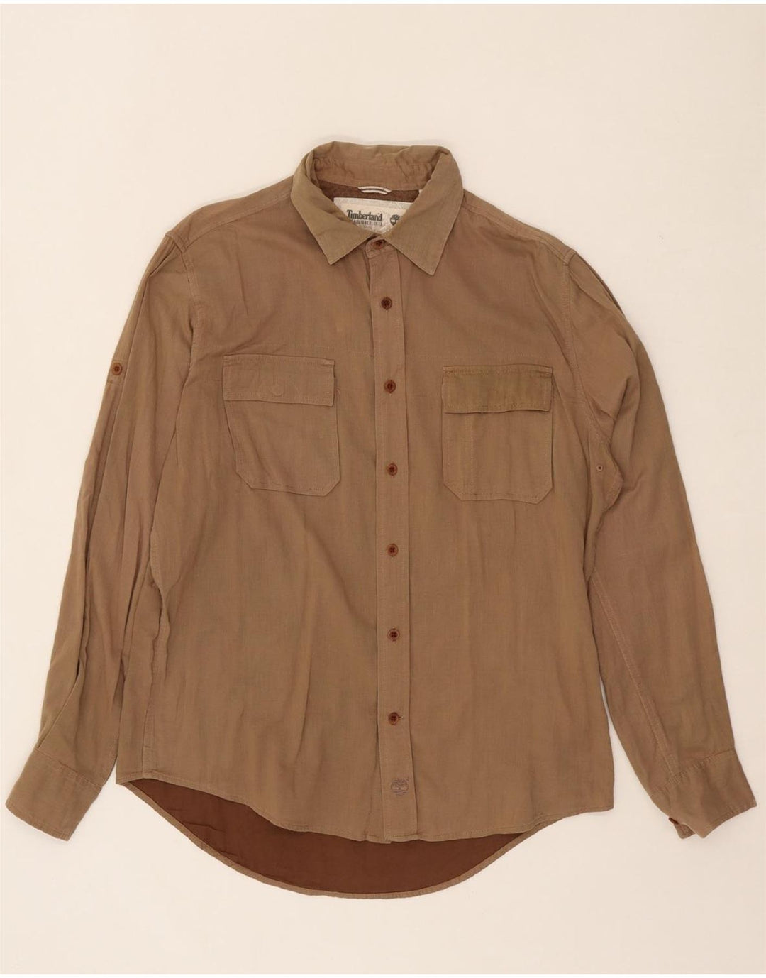 TIMBERLAND Mens Regular Fit Shirt Medium Brown Cotton Vintage Timberland and Second-Hand Timberland from Messina Hembry 