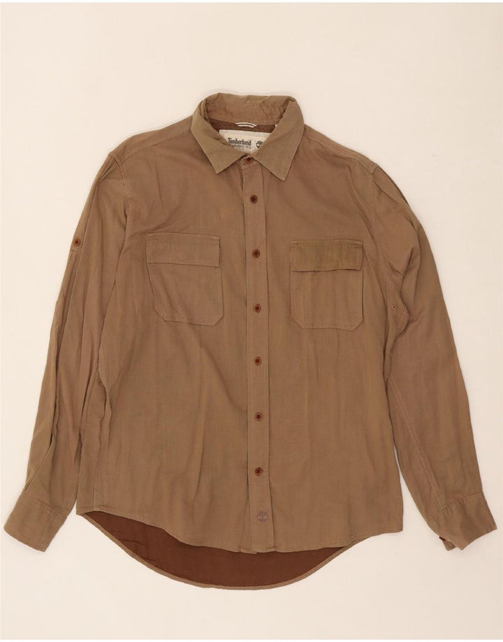 TIMBERLAND Mens Regular Fit Shirt Medium Brown Cotton Vintage Timberland and Second-Hand Timberland from Messina Hembry 