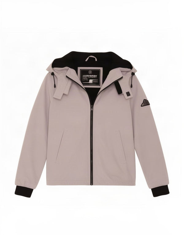 Superdry Jachetă de ploaie cu glugă pentru femei UK 12 Medium Gri Poliester