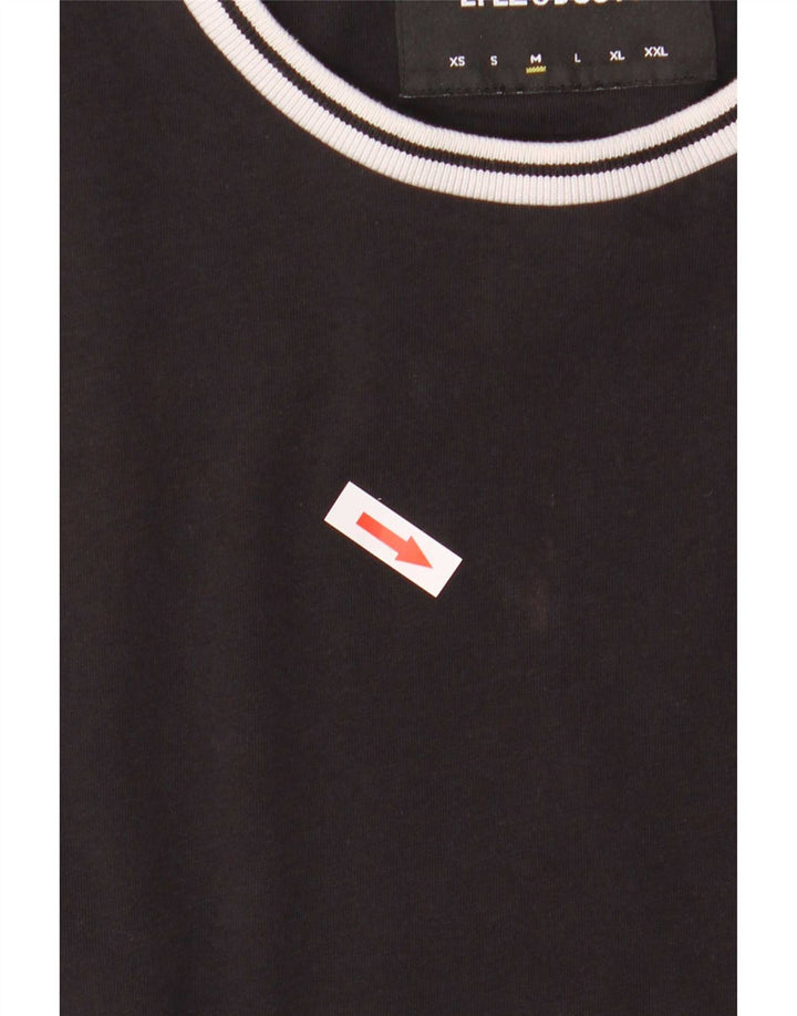 Tricou pentru bărbați Lyle & Scott Top mediu negru din bumbac color bloc