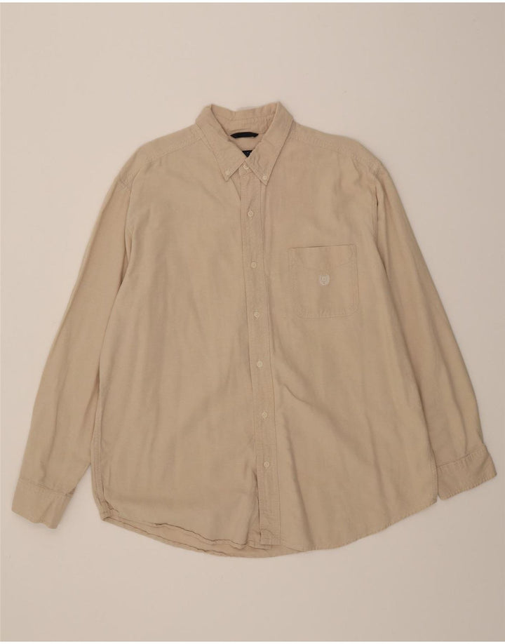 CHAPS Mens Big & Tall Shirt XL Beige Cotton Vintage Chaps and Second-Hand Chaps from Messina Hembry 