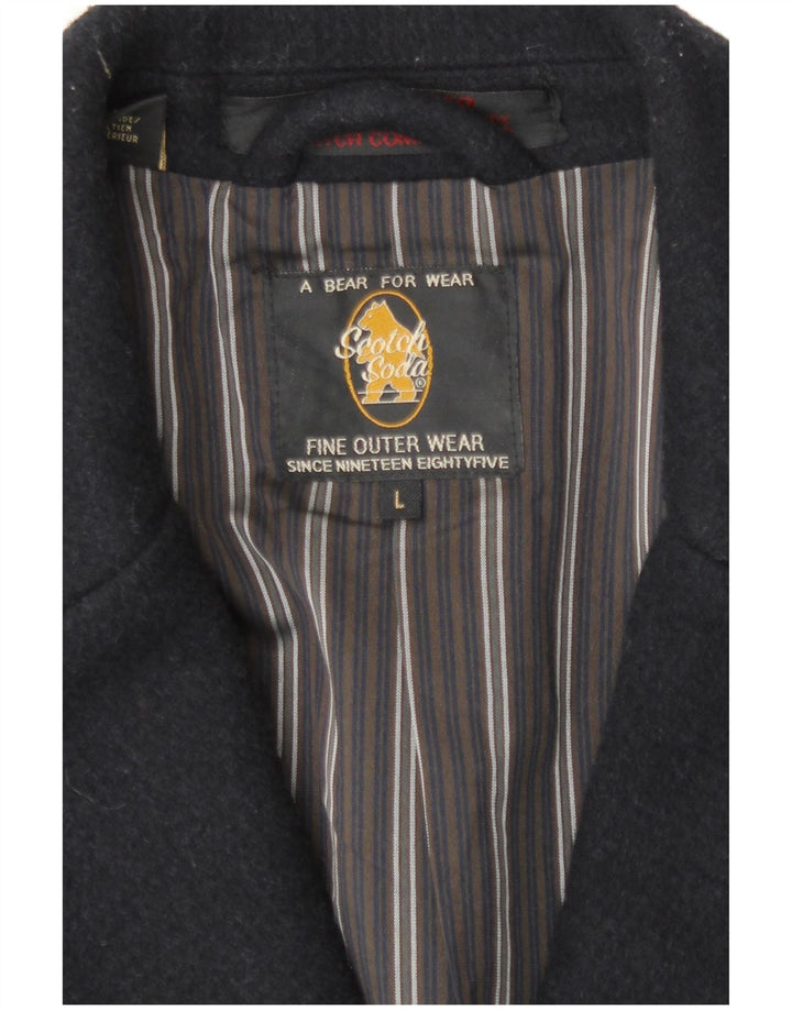 Pardesiu pentru bărbați Scotch & Soda UK 40 mare, lână bleumarin