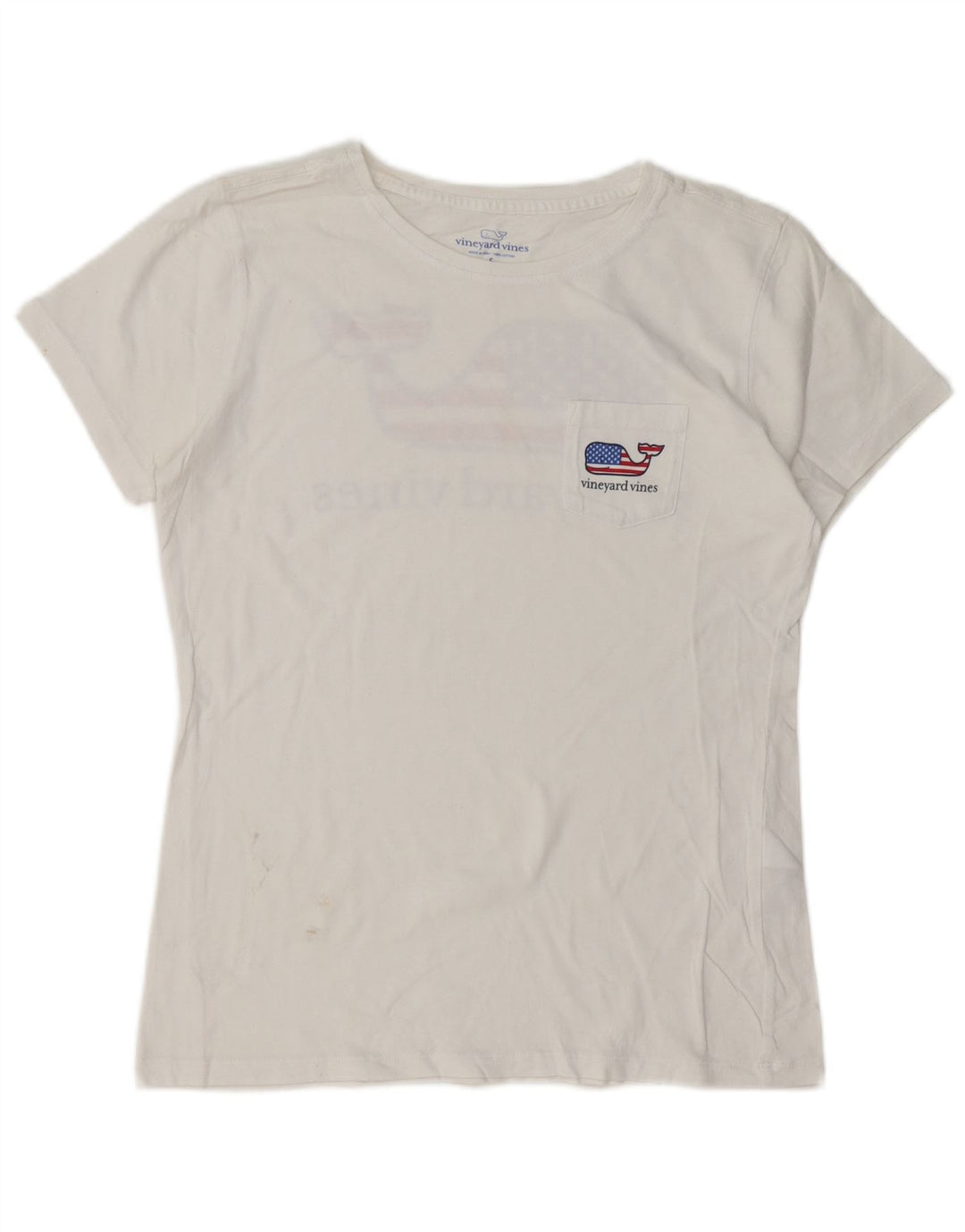VINEYARD VINES Tricou grafic pentru femei Top UK 10 Small White Bumbac