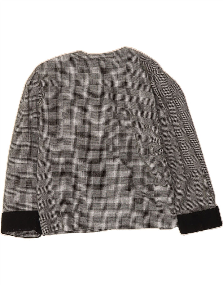 YESSICA Womens 3 Button Blazer Jacket EU 42 Large Grey Check Polyacrylic Vintage Yessica and Second-Hand Yessica from Messina Hembry 