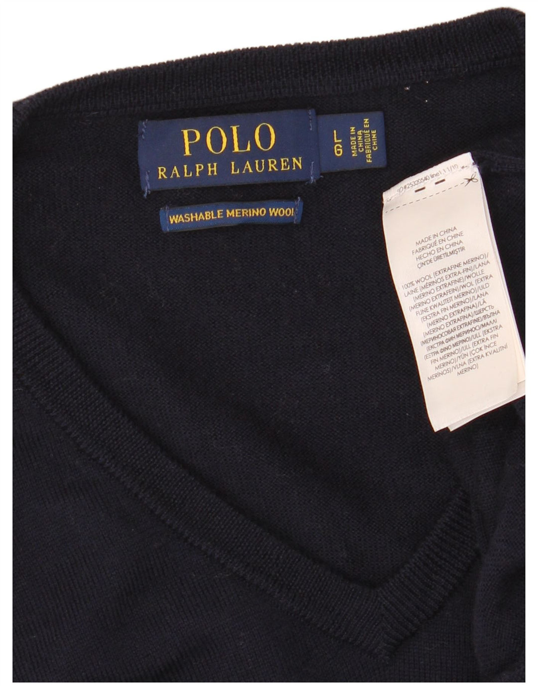 Pulover pentru bărbați Polo Ralph Lauren, cu decolteu în V, mare, lână merinos, albastru