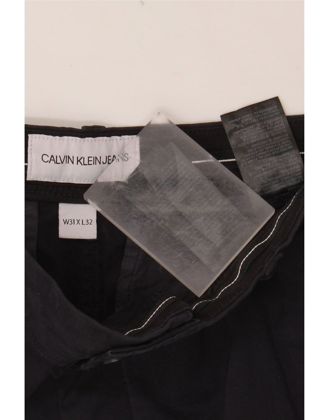 Pantaloni chino slim pentru bărbați CALVIN KLEIN L31 L32 bumbac bleumarin