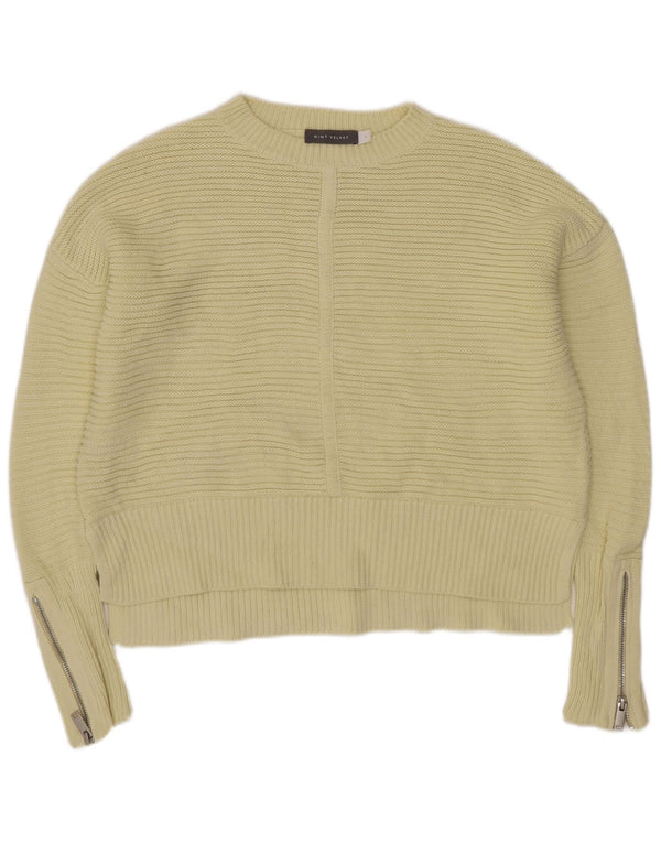 MINT VELVET Womens Crop Boat Neck Jumper Sweater UK 10 Small Yellow