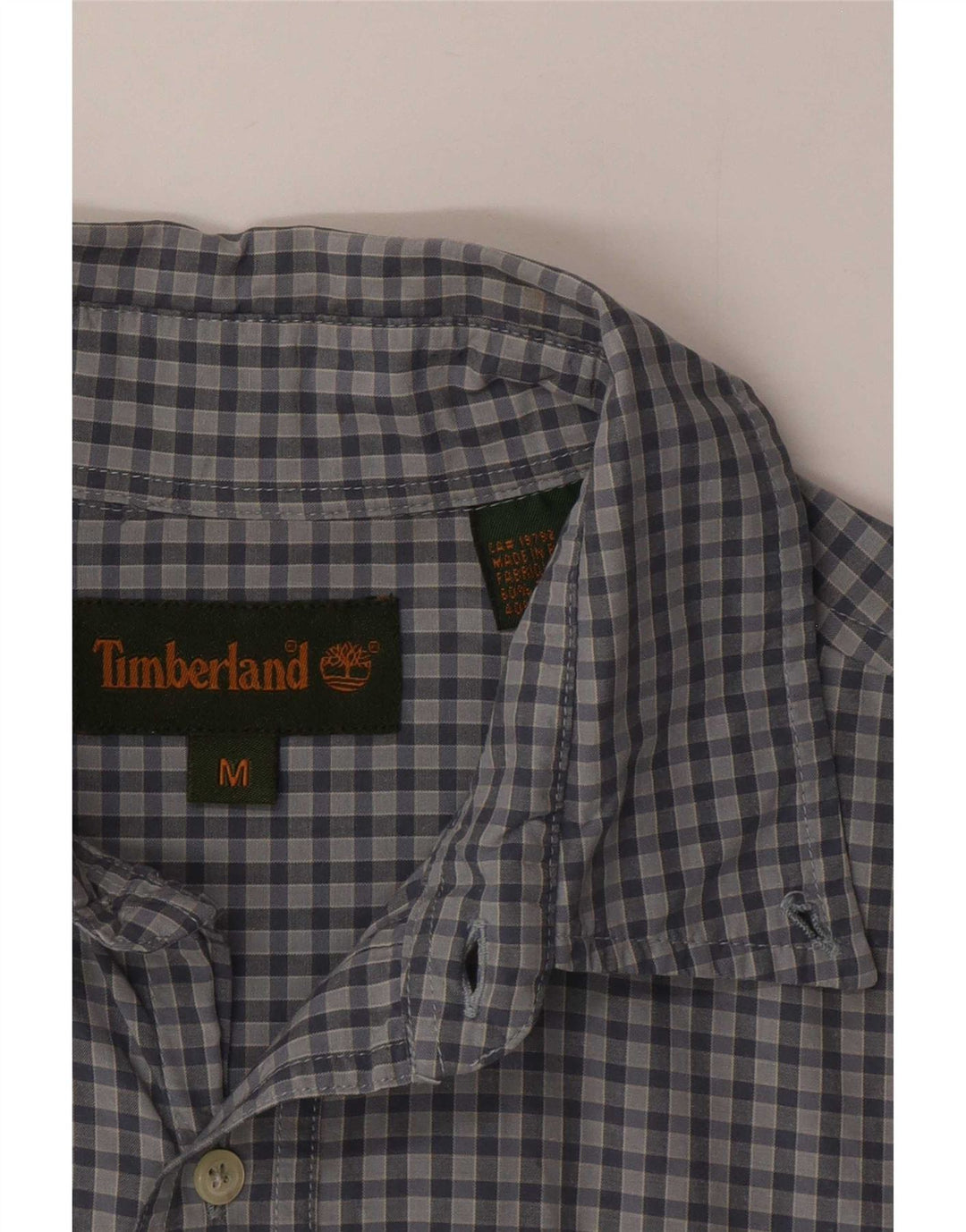 Cămașă pentru bărbați Timberland Tencel cu carouri albastre medii