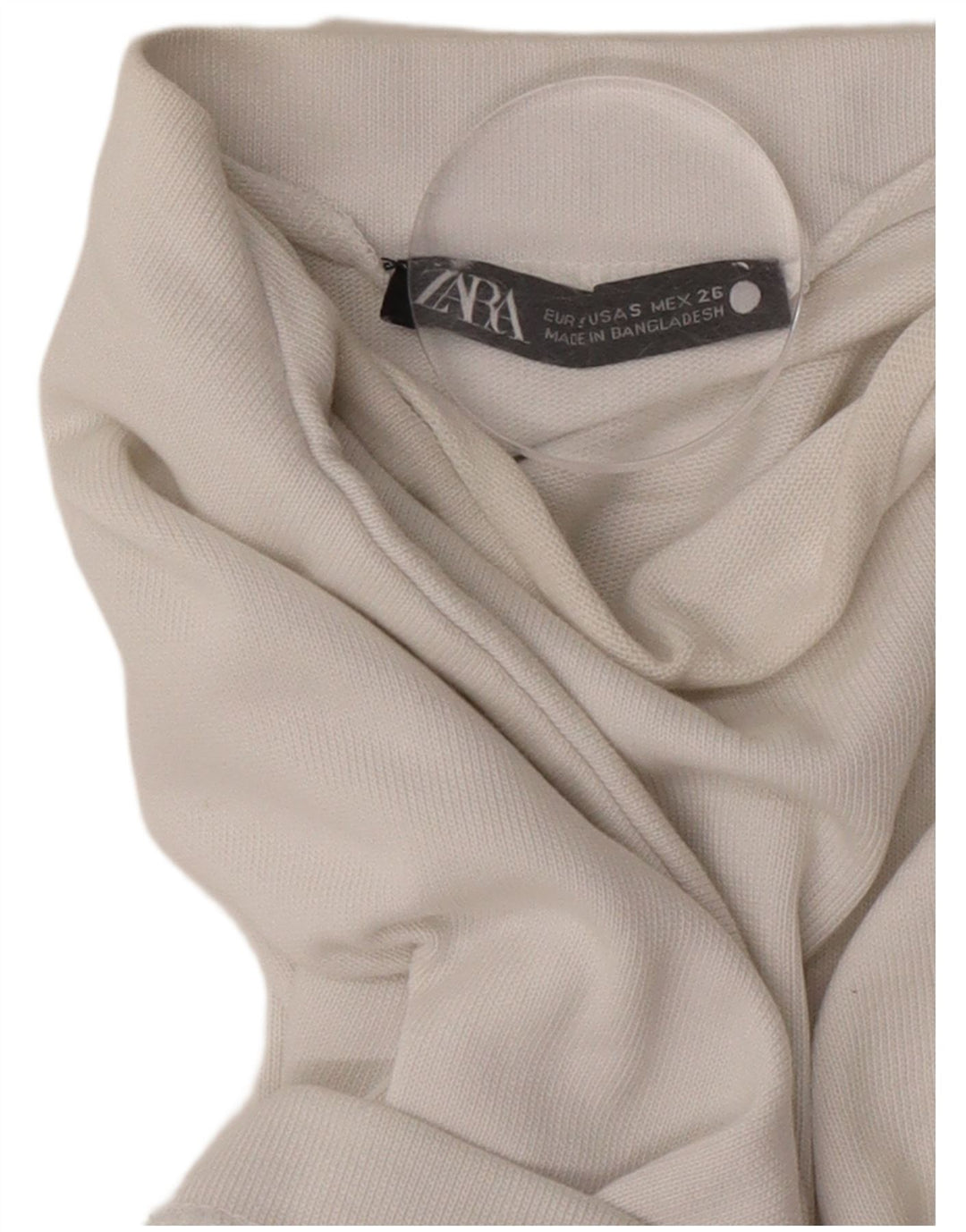 Tricou supradimensionat pentru femei Zara UK 10 Bumbac alb mic