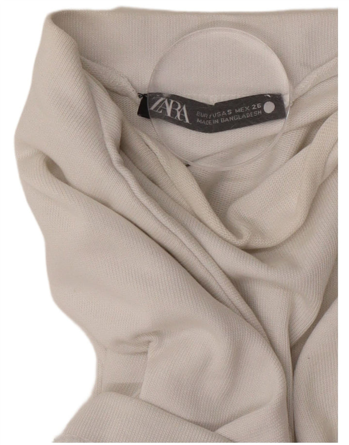 Tricou supradimensionat pentru femei Zara UK 10 Bumbac alb mic