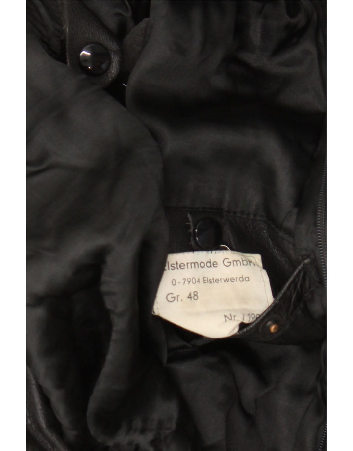 Jachetă de piele vintage pentru bărbați EU 48 Medium Black Leather