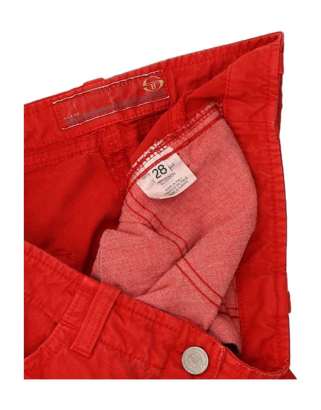 SERGIO TACCHINI Womens Straight Jeans W28 L28 Red Cotton Vintage Sergio Tacchini and Second-Hand Sergio Tacchini from Messina Hembry 