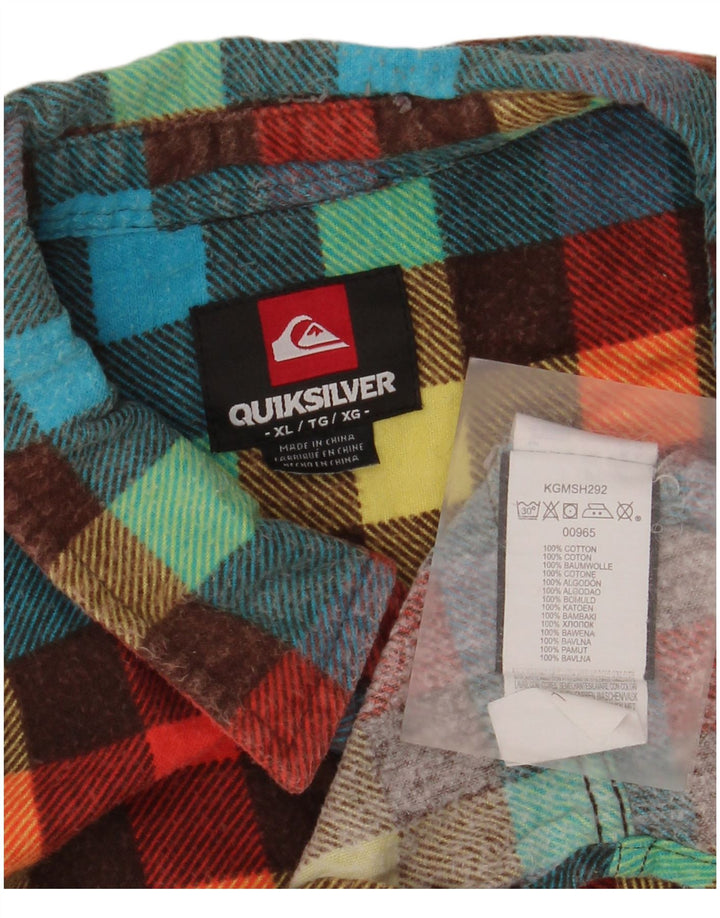 Cămașă de flanel pentru bărbați Quiksilver XL, bumbac vichy multicolor