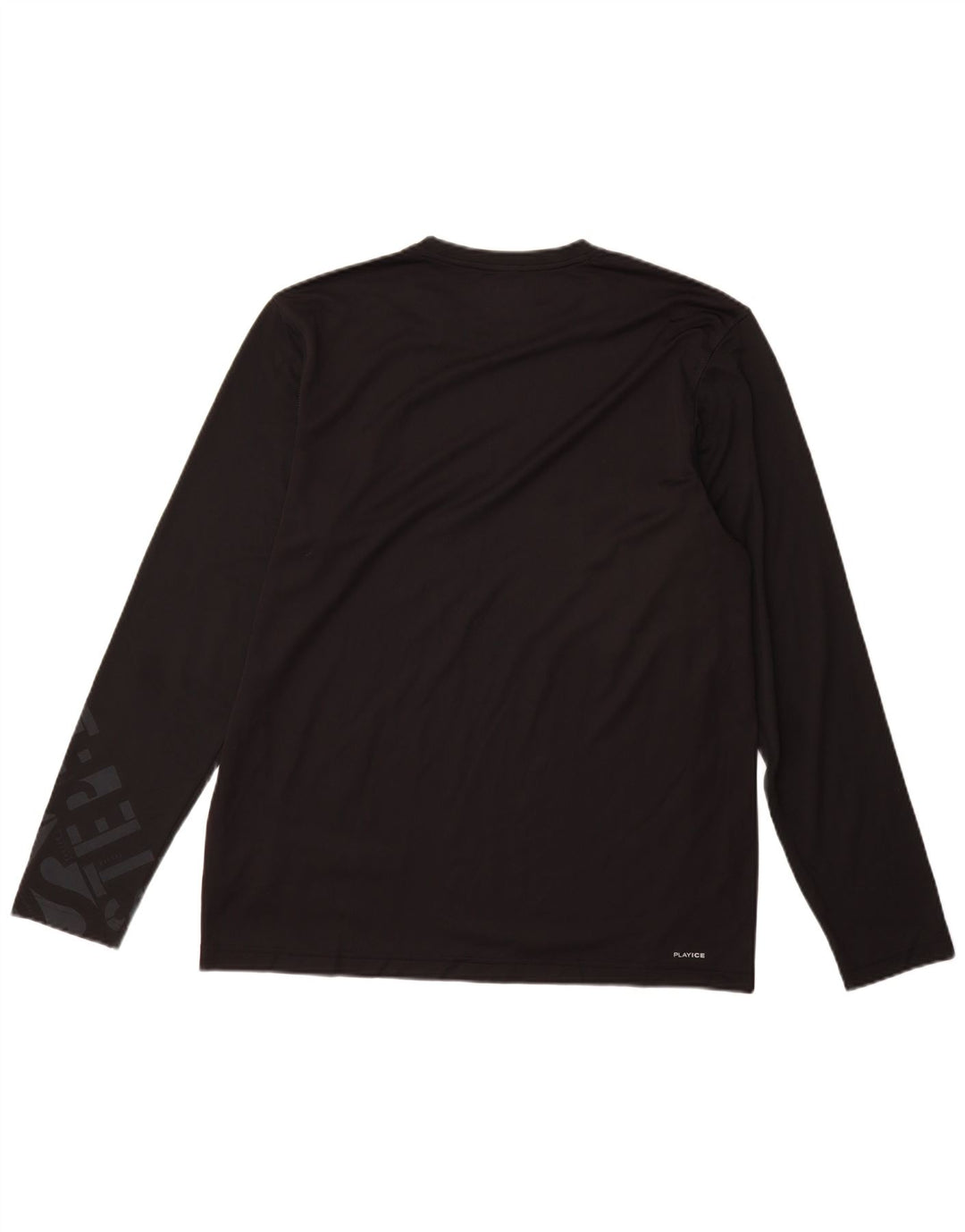 Top grafic Reebok pentru bărbați cu mânecă lungă, mare, negru, poliester
