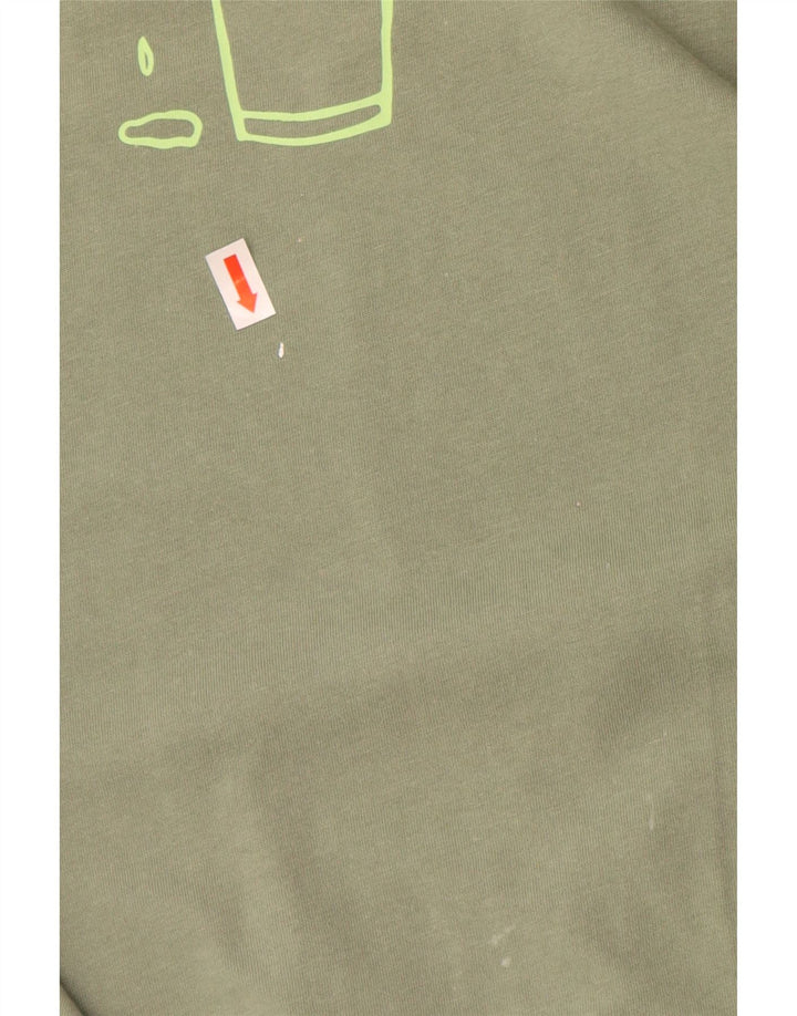 Tricou grafic Reebok pentru bărbați Top mare din bumbac verde