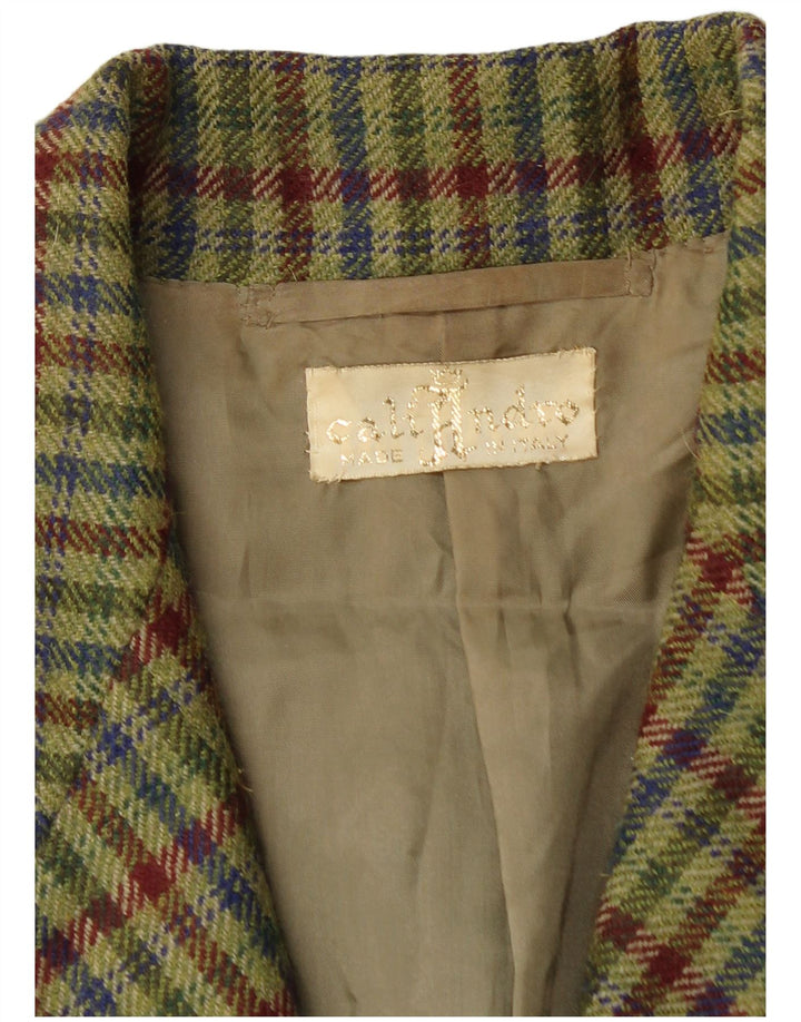 Set fuste vintage pentru femei cu 2 nasturi, 2 piese UK 12 Medium W26 Kaki Check