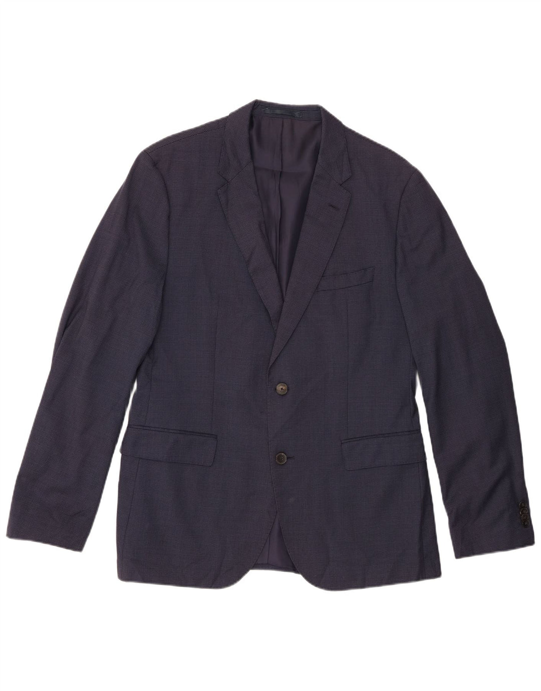 Blazer pentru bărbați HUGO BOSS cu 2 nasturi EU 52 XL Lână cu carouri bleumarin