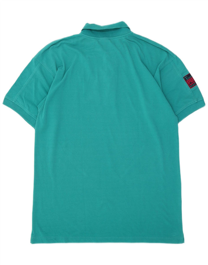 Tricou polo PUMA pentru bărbați UK 38/40, bumbac turcoaz mediu