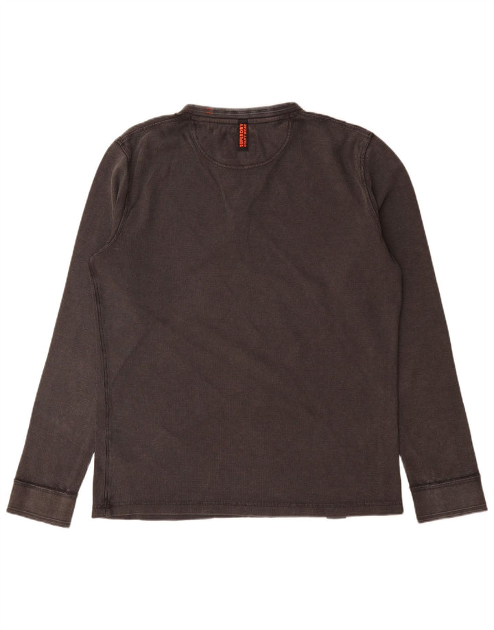 Top pentru bărbați Superdry cu mânecă lungă, mare, gri, bumbac