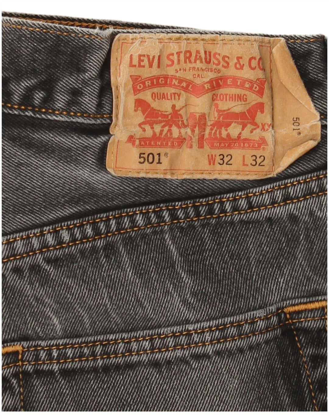 Blugi 501 drepti pentru bărbați Levi's W32 L32 bumbac gri