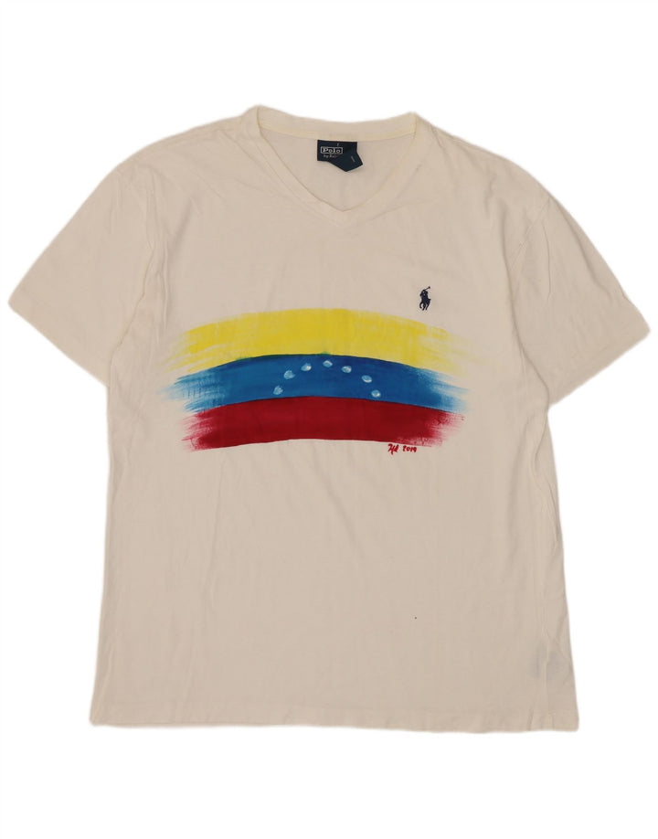 Tricou grafic Polo Ralph Lauren pentru bărbați Top din bumbac alb mediu