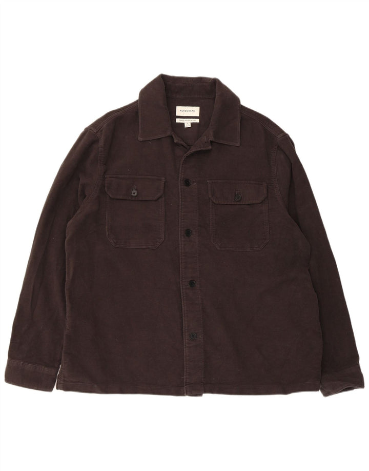 Cămașă pentru bărbați Marks & Spencer Autograph Overshirt XL bumbac gri
