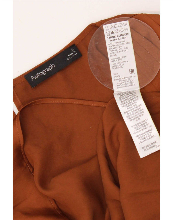 Bluză cu mânecă lungă pentru femei Marks & Spencer Autograph UK 12 maro mediu
