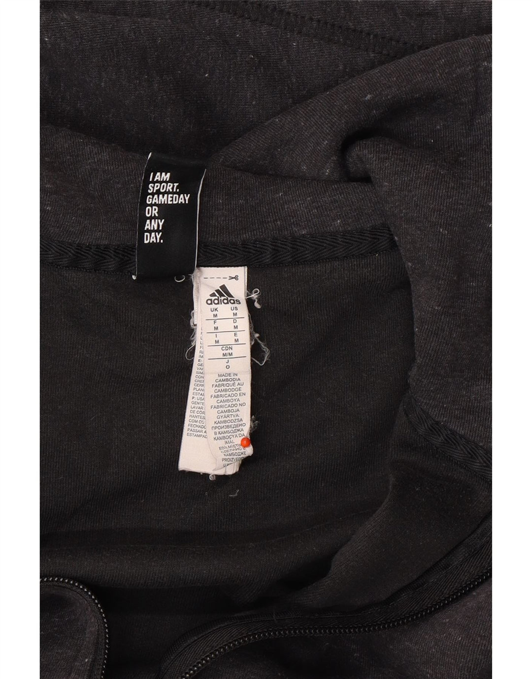 ADIDAS Mens Zip Hoodie Sweater Medium Grey Cotton