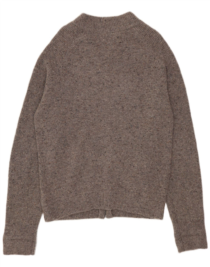 Pulover cardigan pentru bărbați MARKS & SPENCER, lână cu pete mici, gri