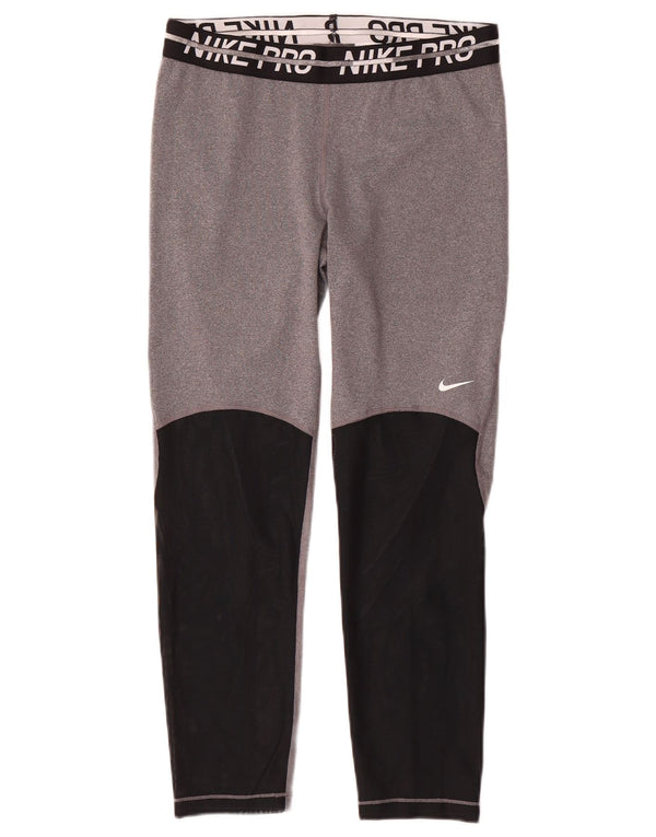 Leggings cu grafice Nike Dri Fit pentru femei UK 14 Gri mediu Colorblock