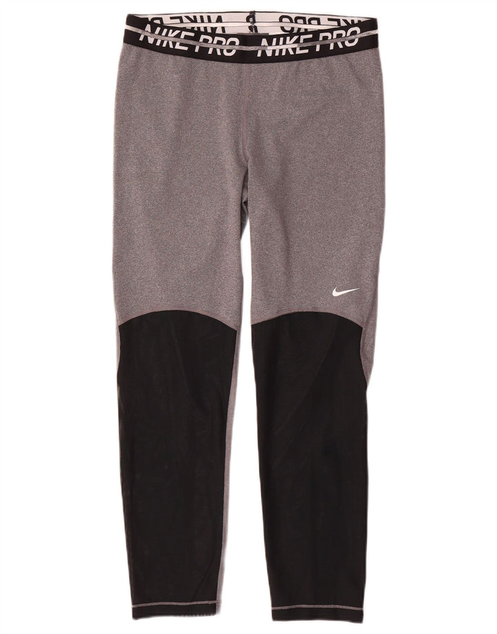 Leggings cu grafice Nike Dri Fit pentru femei UK 14 Gri mediu Colorblock