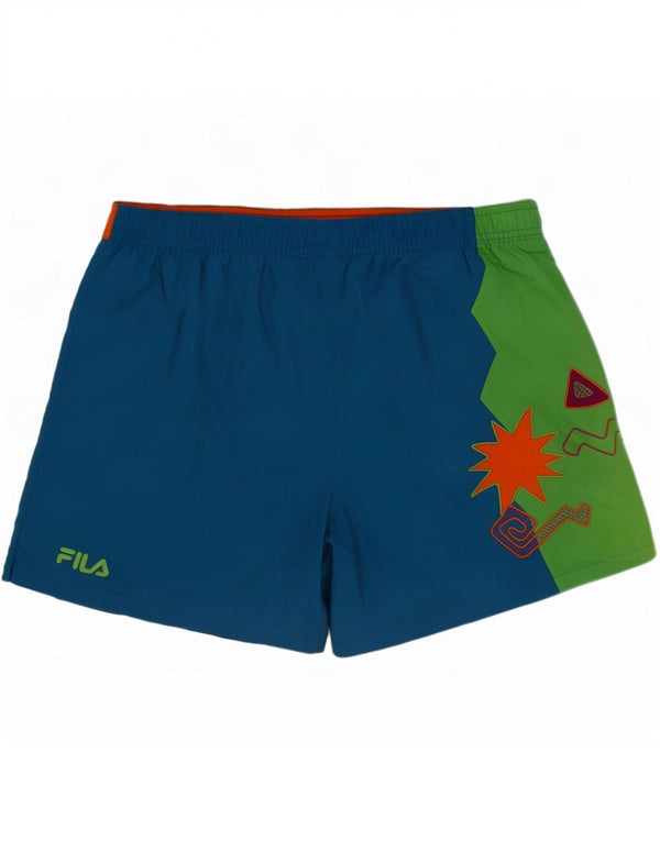 Fila Mens Swimming Shorts Large Blue Colourblock Polyester