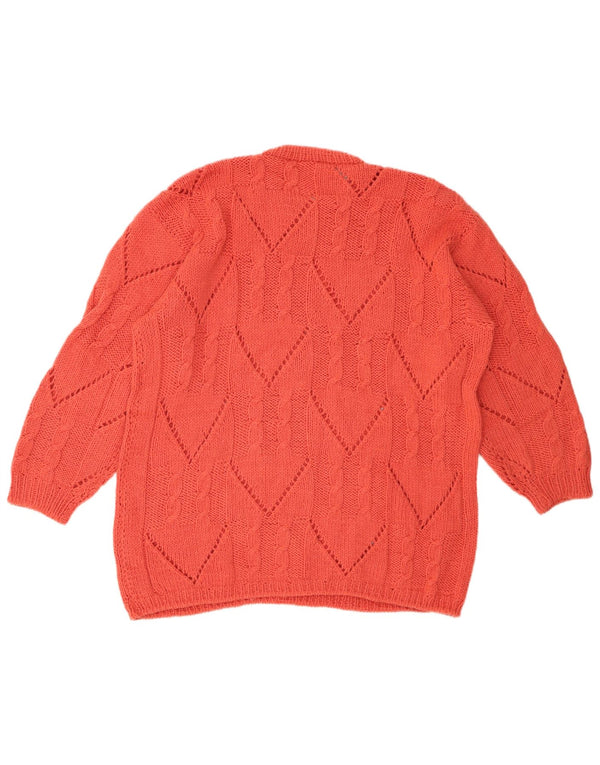 Pulover VINTAGE pentru damă cu gât roșu, roșu, UK 18 XL