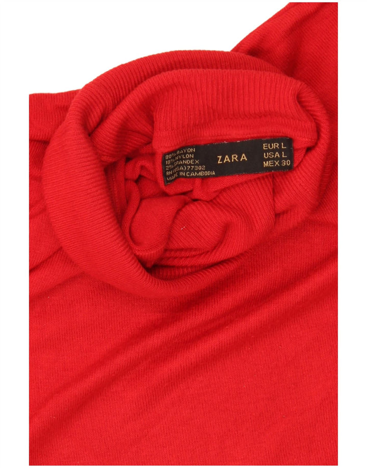 Pulover pentru femei cu gât rulat Zara UK 14, raion mare roșu