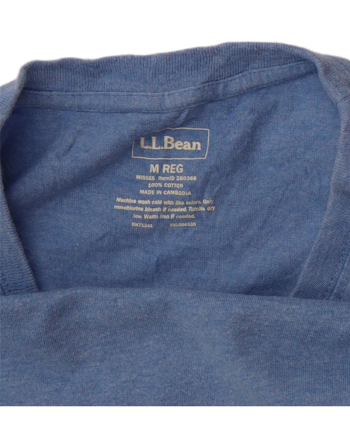 L.L.BEAN Womens T-Shirt Top UK 14 Medium Blue Cotton